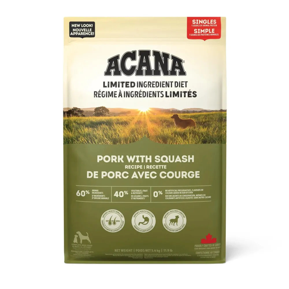 Outlet Singles Limited Ingredient Diet Pork & Squash Dog Food Recipe Food Dry, Wet, Freeze Dried, Etc.