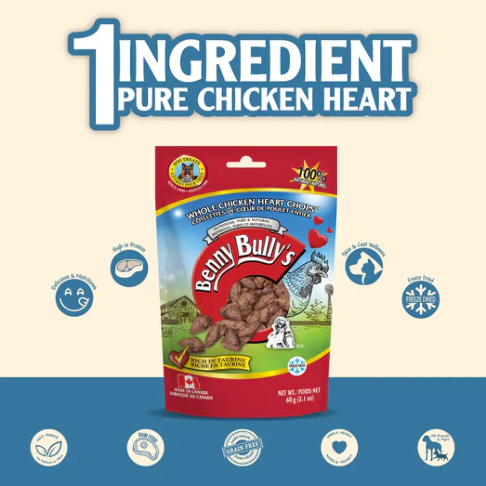 New Benny Bully Chicken Heart Chops Treats Treats & Chews