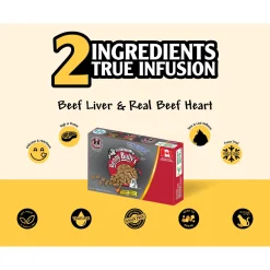 New Benny Bullys Cat Mini Chops Beef Liver & Beef Heart Treats Crunchy, Soft, Lickable, Etc.