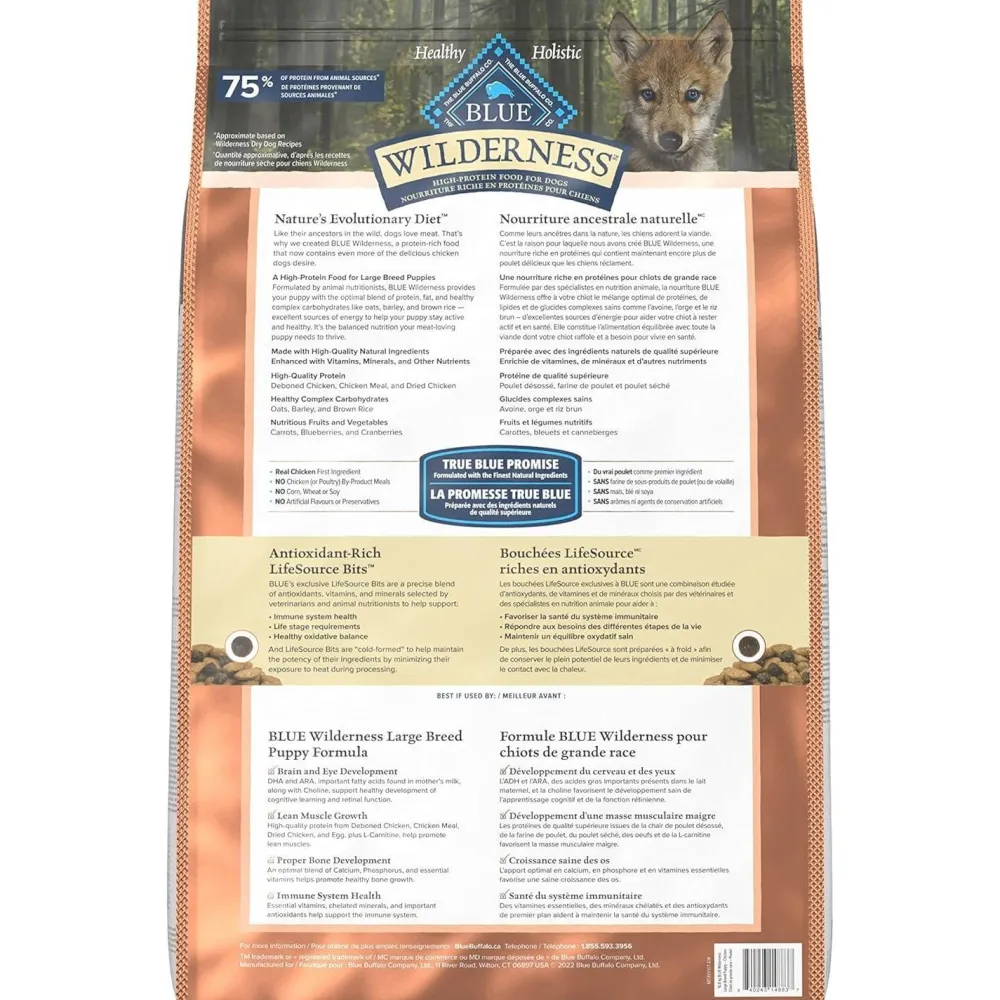 Sale Wilderness More Meat & Wholesome Grains Natural Dry Dog Food Large Breed Puppy Chicken Food Dry, Wet, Freeze Dried, Etc.