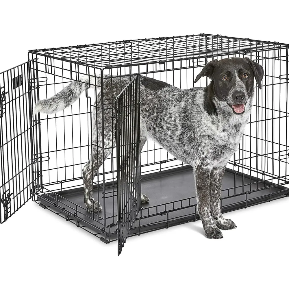 Fashion Deluxe Dog Crate With Double Door Supplies Leashes, Collars, Beds, Flea & Tick, Etc.
