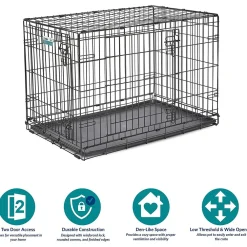 Fashion Deluxe Dog Crate With Double Door Supplies Leashes, Collars, Beds, Flea & Tick, Etc.