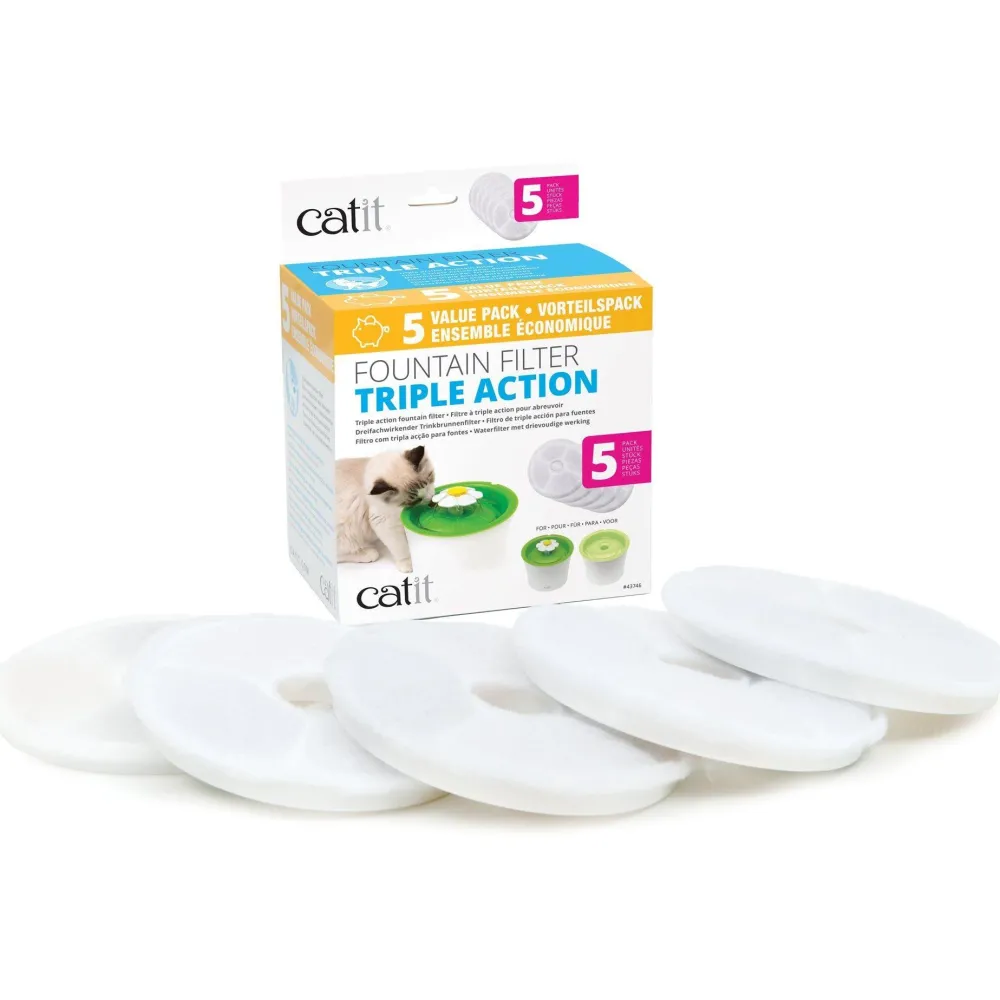 Fashion 2.0 Triple Action Fountain Filter Supplies Collars, Scratchers, Toys, Etc.