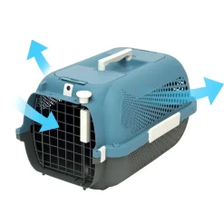 Discount Cat Carrier Medium Blue & Grey Supplies Collars, Scratchers, Toys, Etc.
