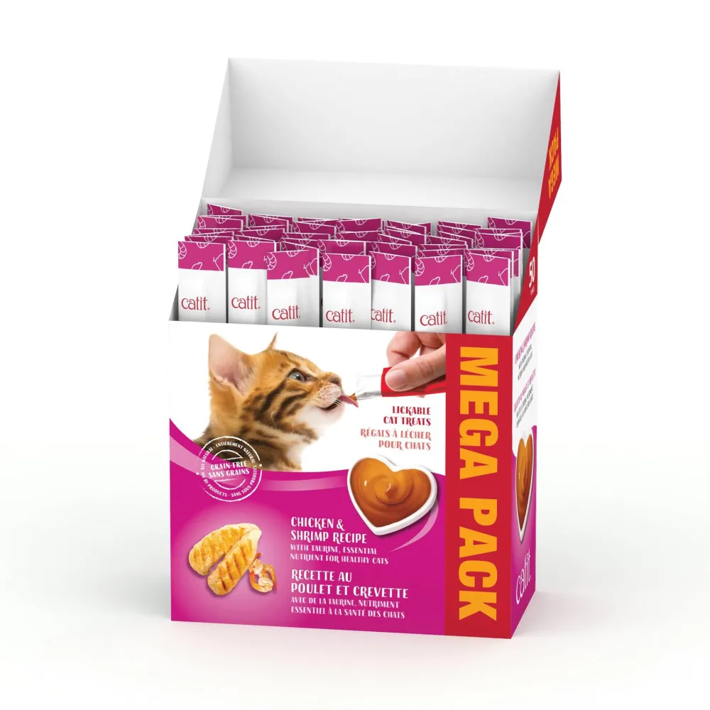 Clearance Creamy Lickable Treats Chicken & Shrimp Treats Crunchy, Soft, Lickable, Etc.