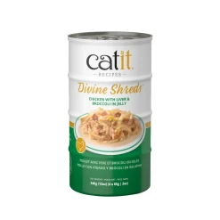 Hot Divine Shreds Chicken, Liver & Broccoli In Jelly 4 Pack Wet Food Cans, Pouches, Tetra Paks, Etc.