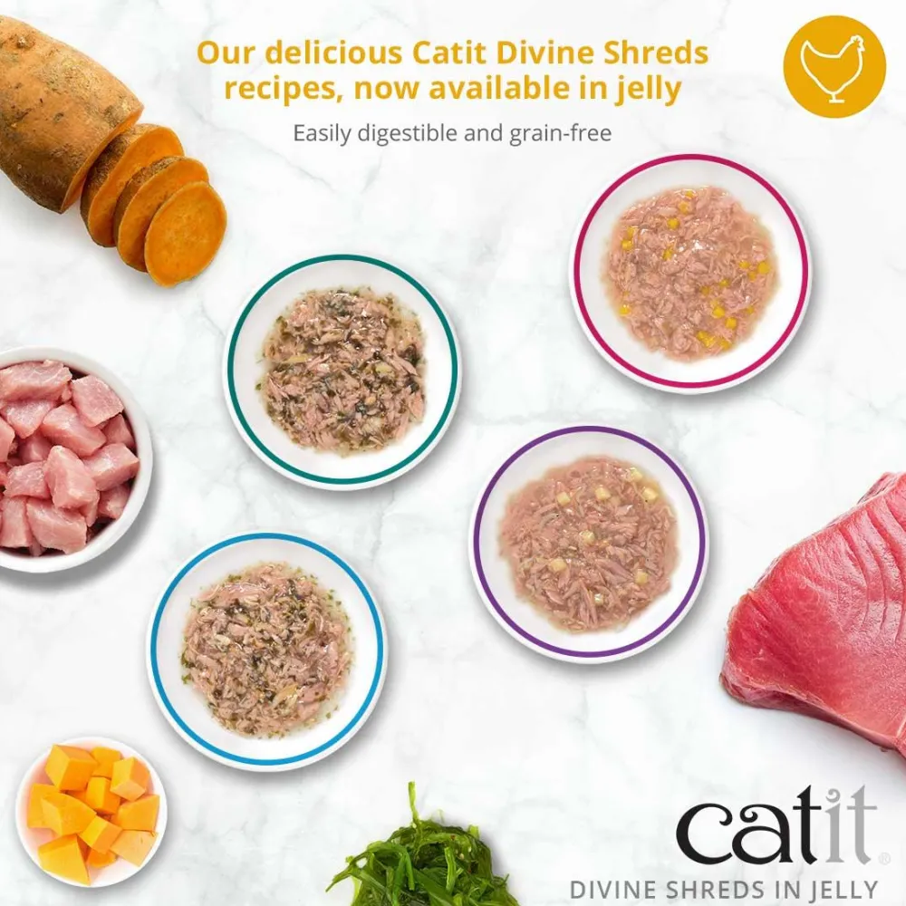 Best Divine Shreds Tuna, Chicken & Wakame In Jelly 4 Pack Wet Food Cans, Pouches, Tetra Paks, Etc.