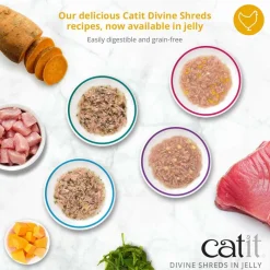 Online Divine Shreds Tuna, Shirasu & Sweet Potato In Jelly 4 Pack Wet Food Cans, Pouches, Tetra Paks, Etc.