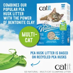 Fashion Go Natural Pea Husk Multi-Cat Clumping Litter Vanilla Scented Supplies Collars, Scratchers, Toys, Etc.