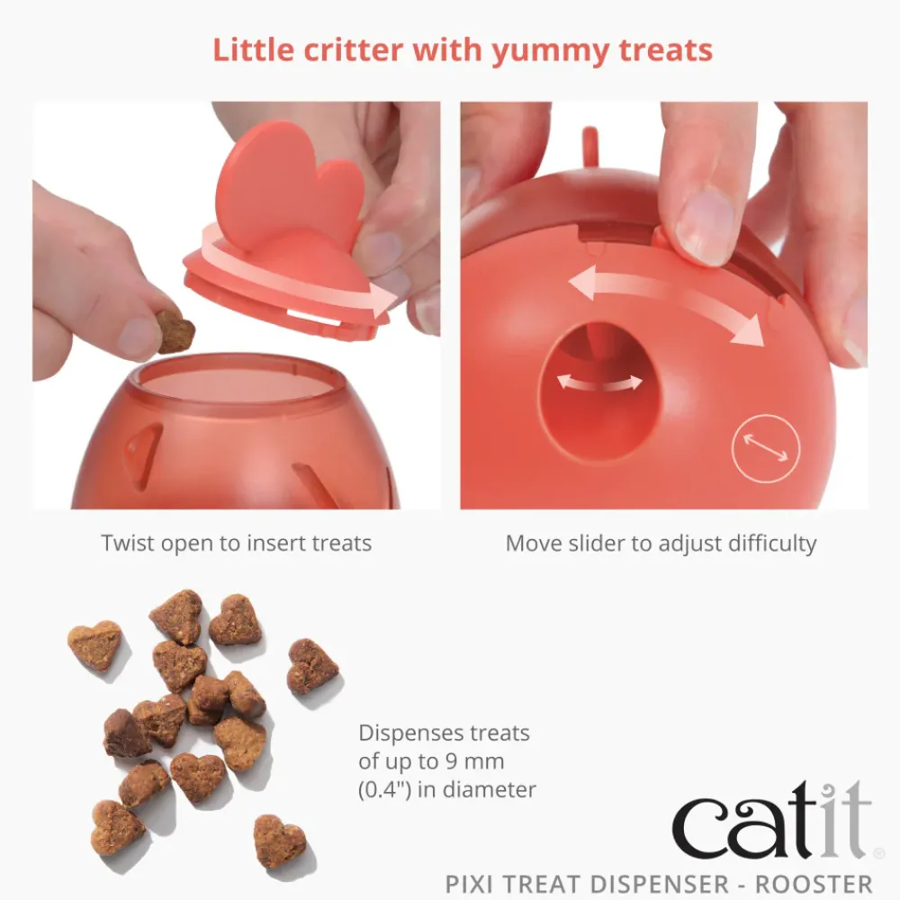 Outlet Pixi Cat Treat Dispenser Rooster Supplies Collars, Scratchers, Toys, Etc.