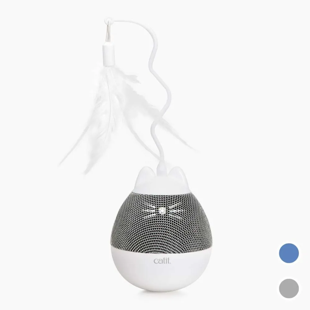 Sale Pixi Spinner Electronic Cat Toy White & Grey Supplies Collars, Scratchers, Toys, Etc.