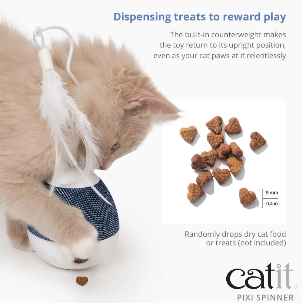 Sale Pixi Spinner Electronic Cat Toy White & Grey Supplies Collars, Scratchers, Toys, Etc.