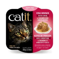 Hot Wet Cat Food Fish Dinner With Salmon & Green Beans Wet Food Cans, Pouches, Tetra Paks, Etc.