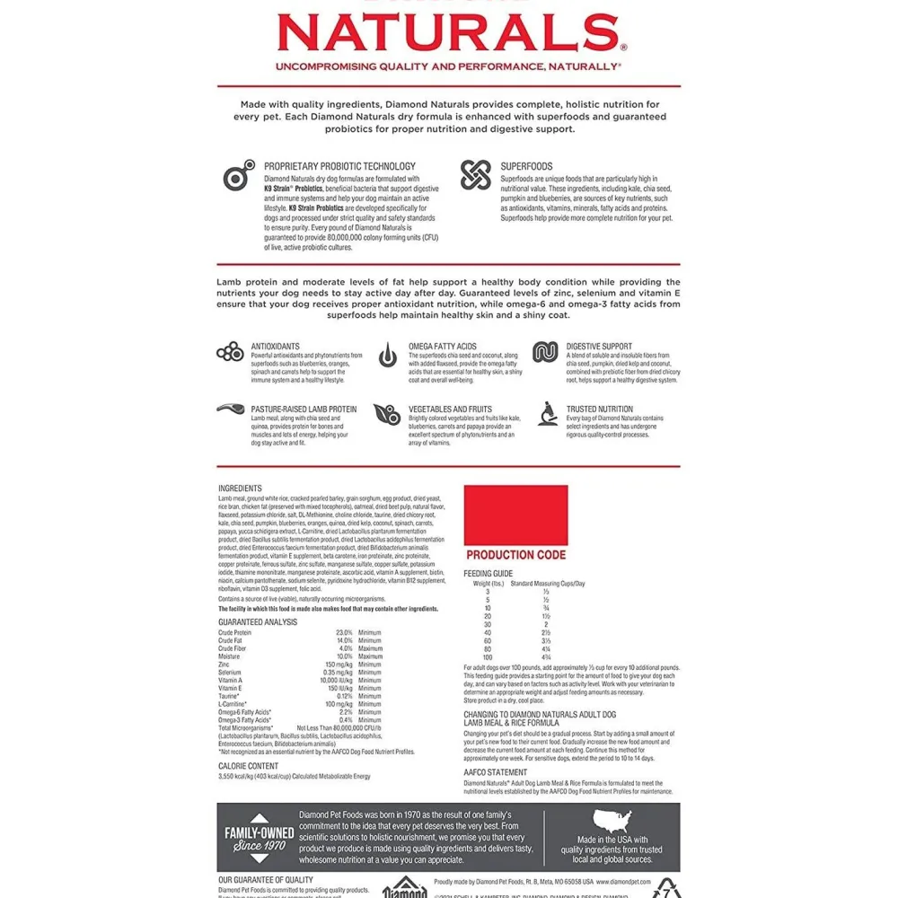 Clearance Naturals Dog Food Adult Lamb & Rice Food Dry, Wet, Freeze Dried, Etc.
