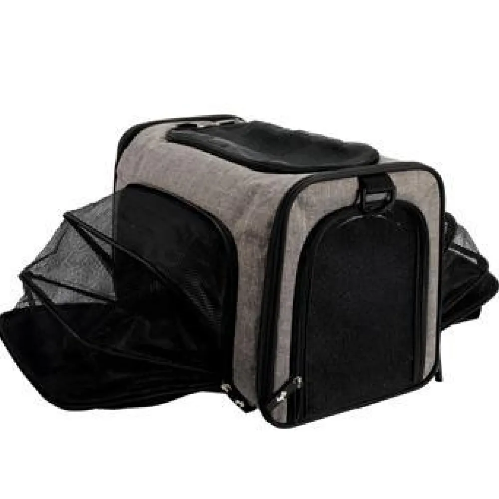 Hot Explorer Soft Expandable Bag Grey & Black Supplies Leashes, Collars, Beds, Flea & Tick, Etc.