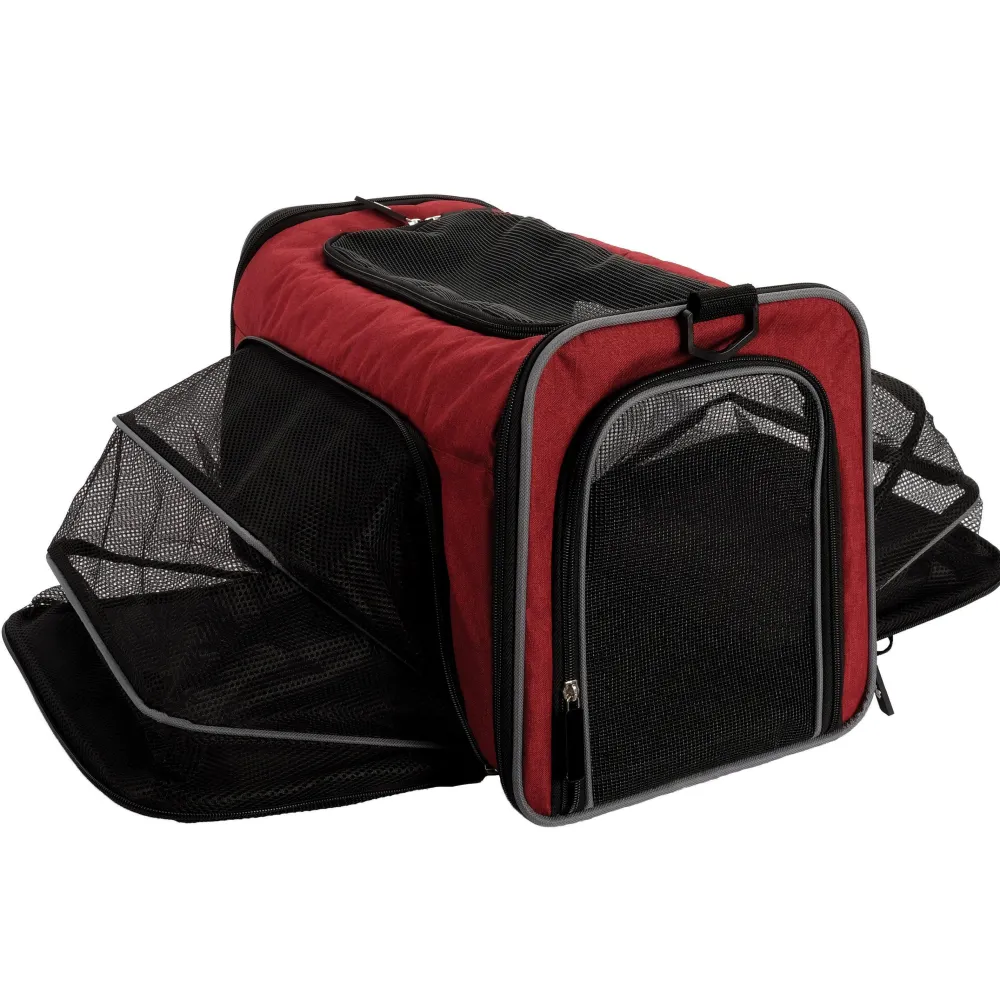 Outlet Explorer Soft Expandable Bag Burgundy & Grey Supplies Leashes, Collars, Beds, Flea & Tick, Etc.