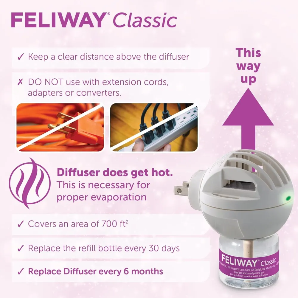 Clearance Classic Calming Diffuser Refill for Cats, 30 day Supplies Collars, Scratchers, Toys, Etc.