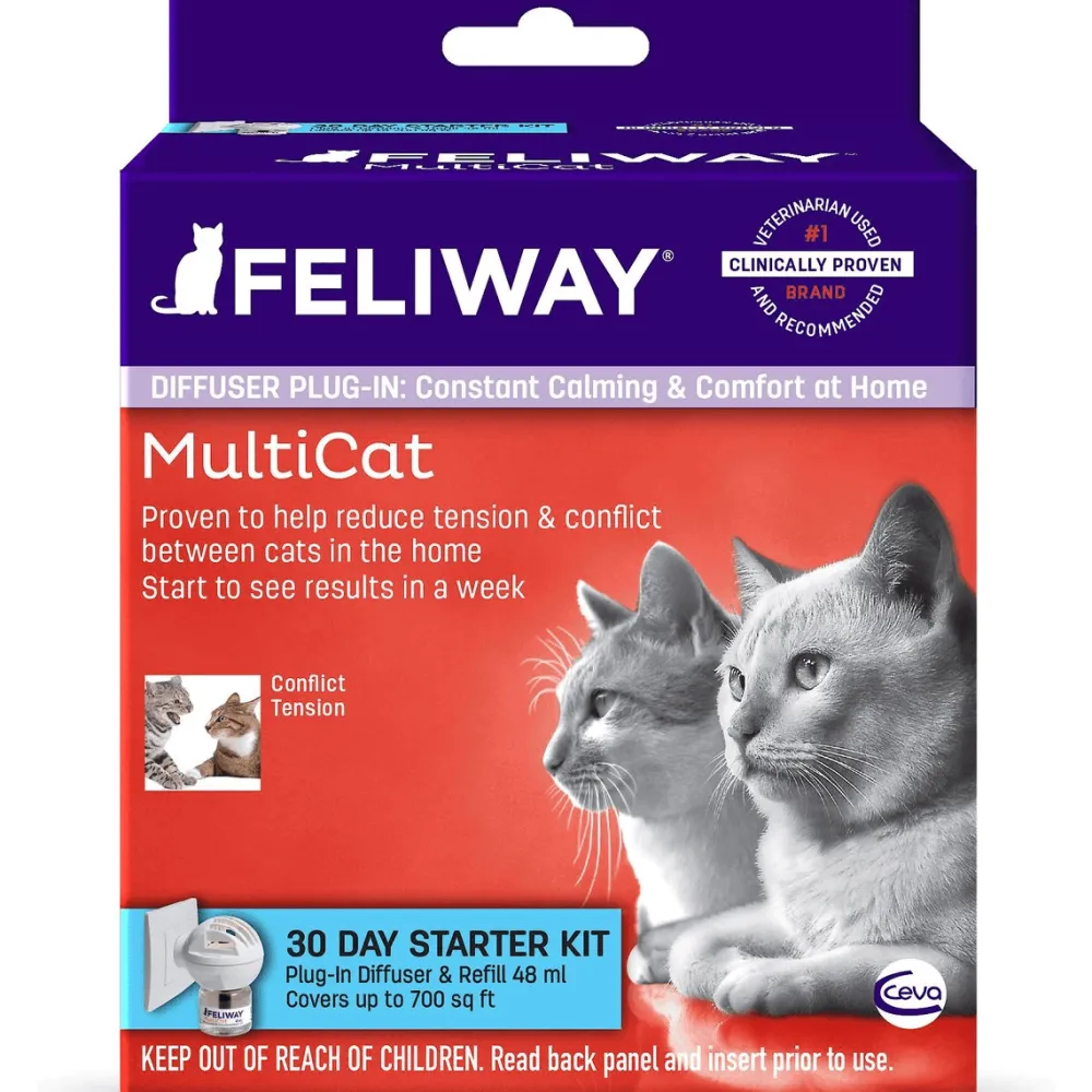 Best MultiCat 30 Day Starter Kit Calming Diffuser for Cats Supplies Collars, Scratchers, Toys, Etc.