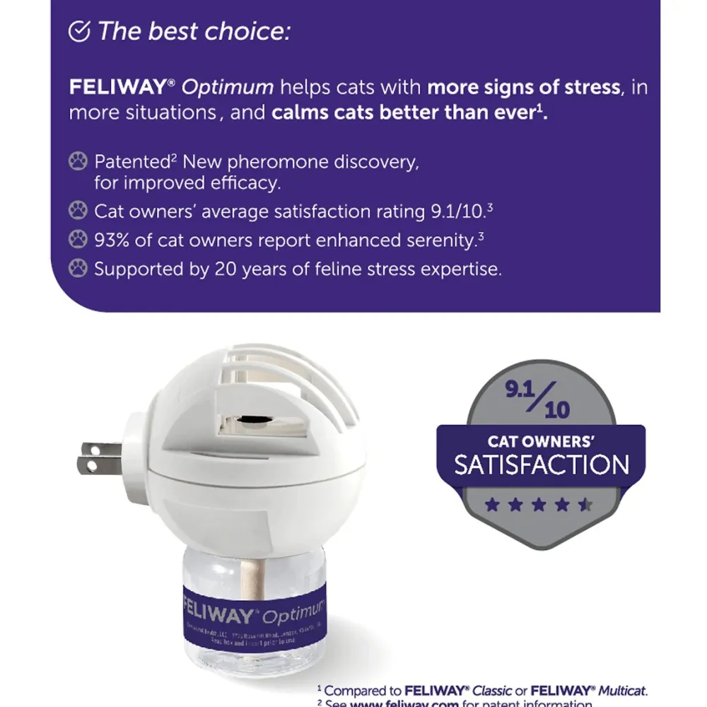 Best Optimum Enhanced Calming Pheromone 30 Day Cat Diffuser Refill Supplies Collars, Scratchers, Toys, Etc.