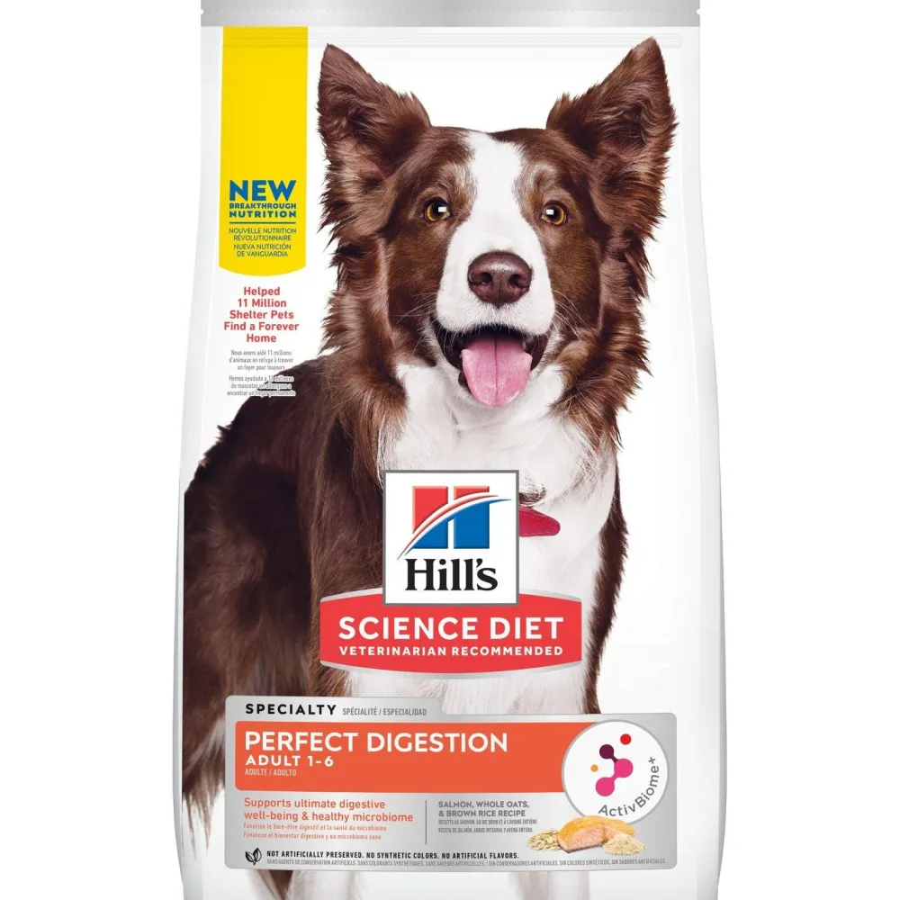Outlet Adult Perfect Digestion Salmon, Whole Oats, and Brown Rice Recipe Dog Food Food Dry, Wet, Freeze Dried, Etc.