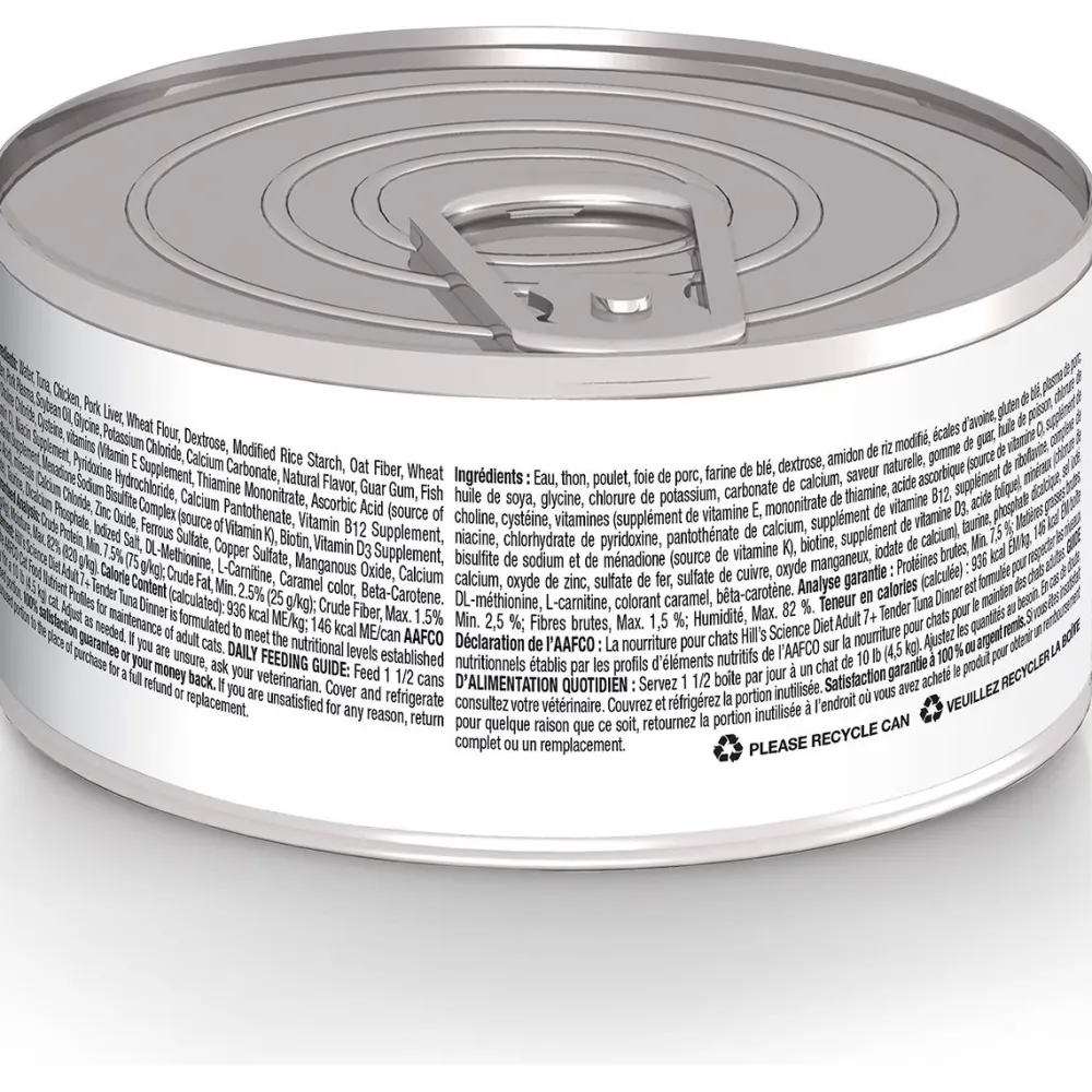 Best Hill's Adult 7+ Tender Tuna Dinner Canned Cat Food Wet Food Cans, Pouches, Tetra Paks, Etc.