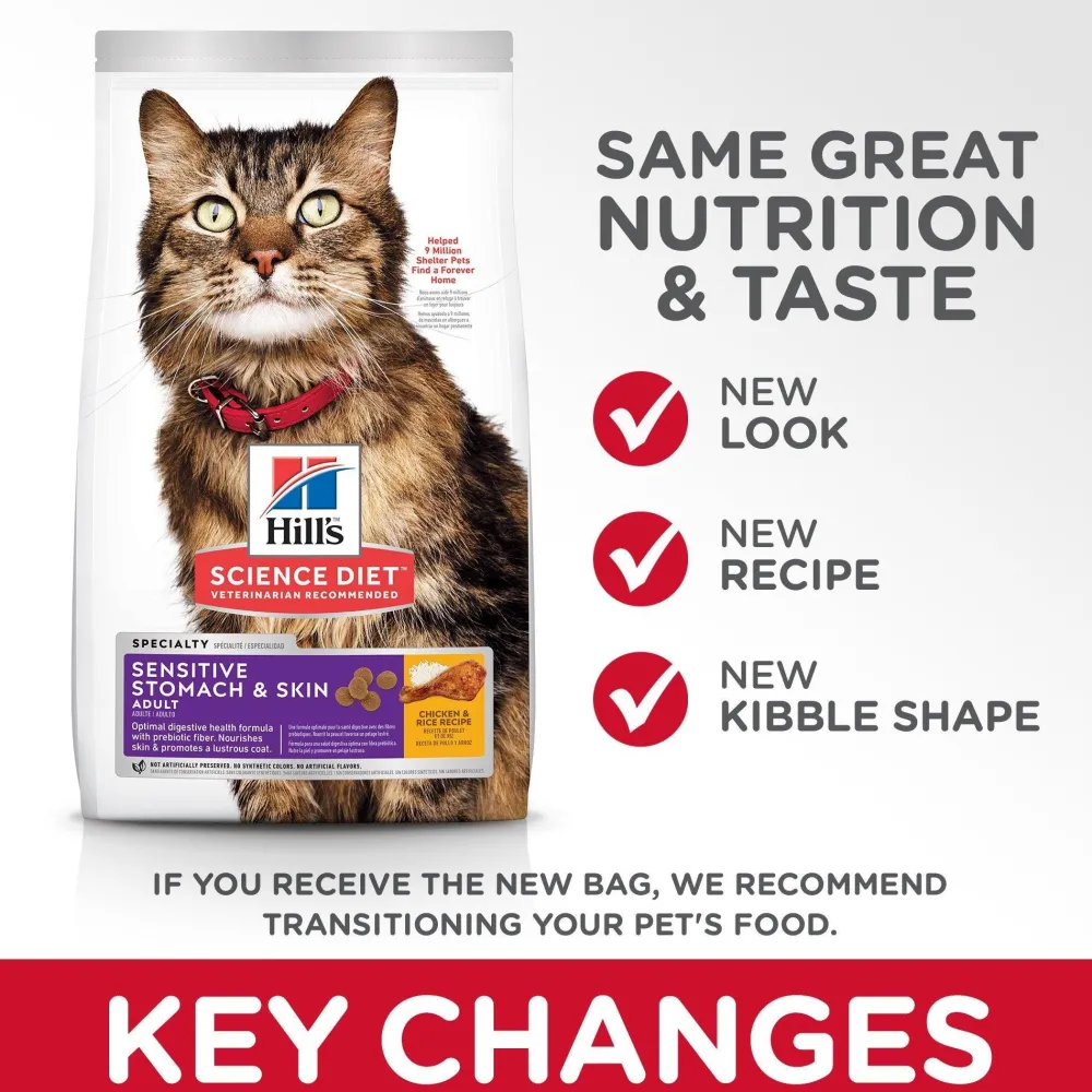 Best Hill's® Science Diet® Adult Sensitive Stomach & Skin dry cat food Dry Food Dry Cat Food