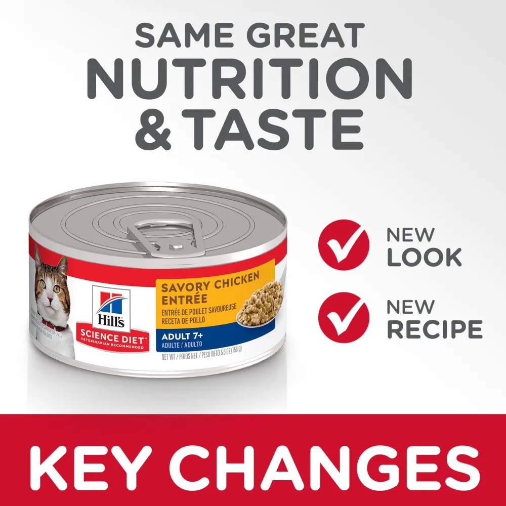 Hot Adult 7+ Savory Chicken Canned Cat Food Wet Food Cans, Pouches, Tetra Paks, Etc.