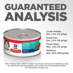 Best Hill's Adult 7+ Tender Tuna Dinner Canned Cat Food Wet Food Cans, Pouches, Tetra Paks, Etc.