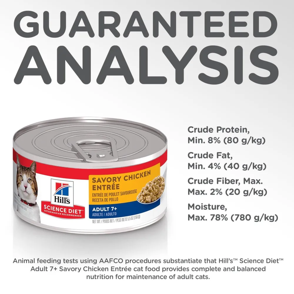 Hot Adult 7+ Savory Chicken Canned Cat Food Wet Food Cans, Pouches, Tetra Paks, Etc.