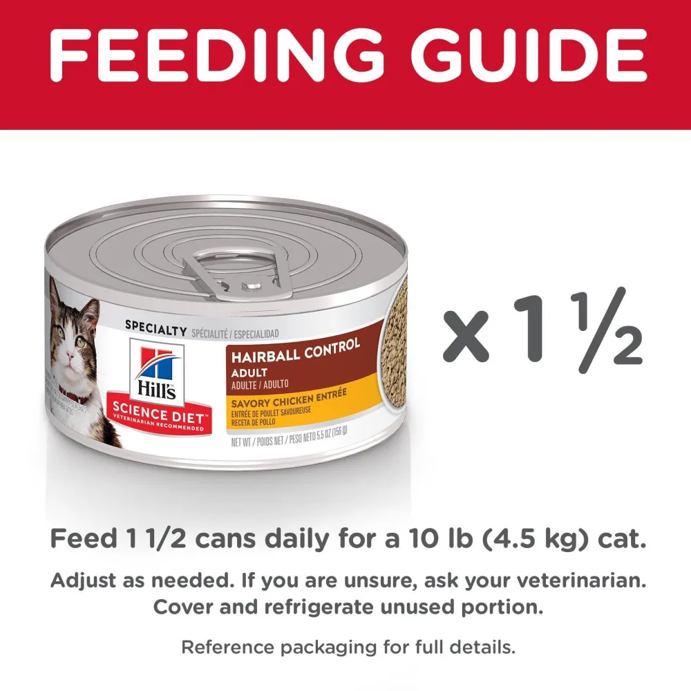 Clearance Canned Cat Food Hairball Control Chicken Wet Food Cans, Pouches, Tetra Paks, Etc.