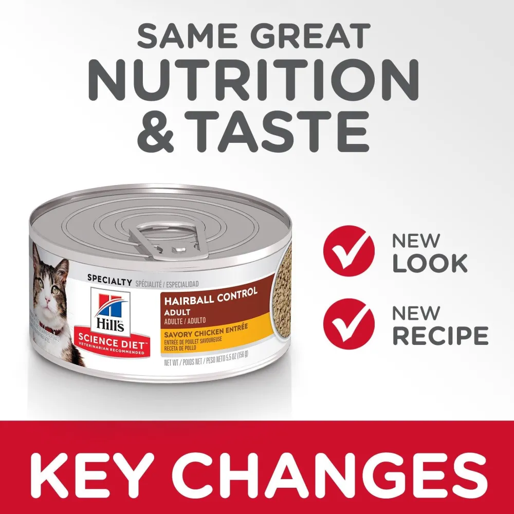 Clearance Canned Cat Food Hairball Control Chicken Wet Food Cans, Pouches, Tetra Paks, Etc.