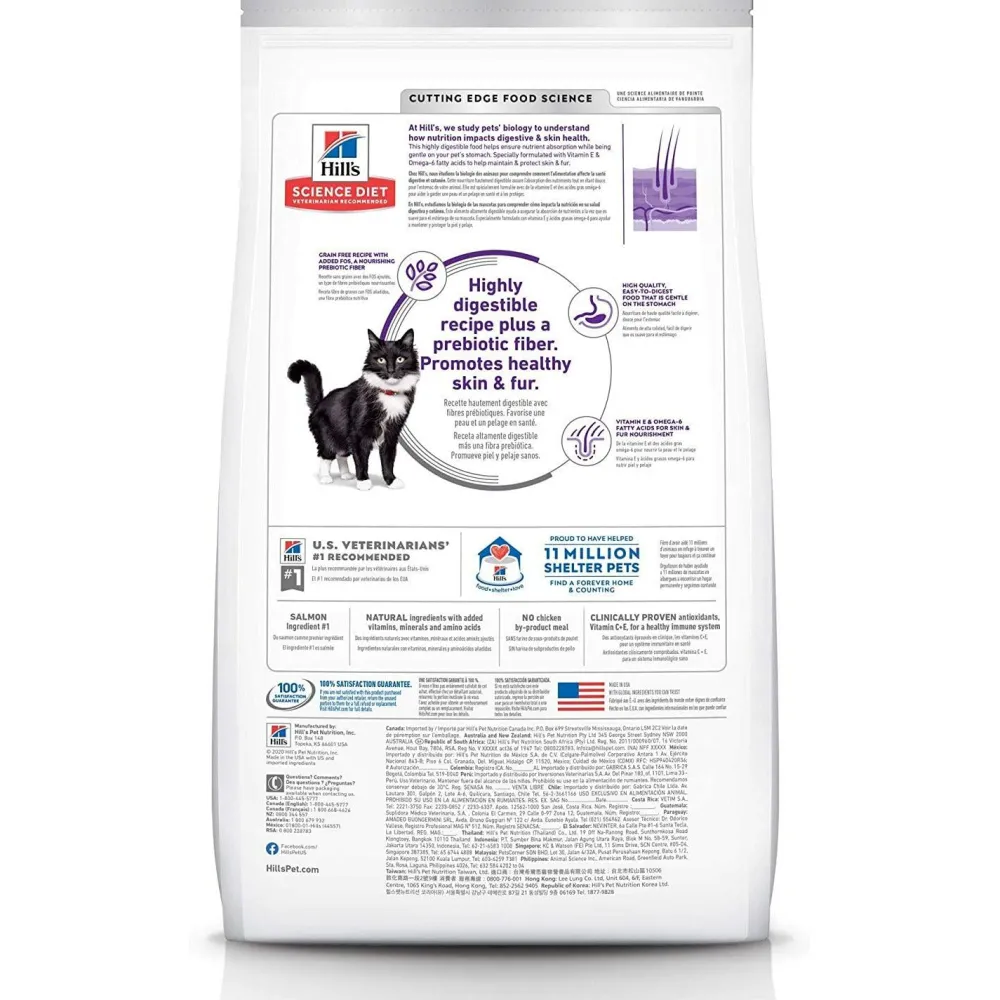 Outlet , Dry Cat Food, Adult, Sensitive Stomach & Skin, Grain Free Salmon Recipe Dry Food Dry Cat Food
