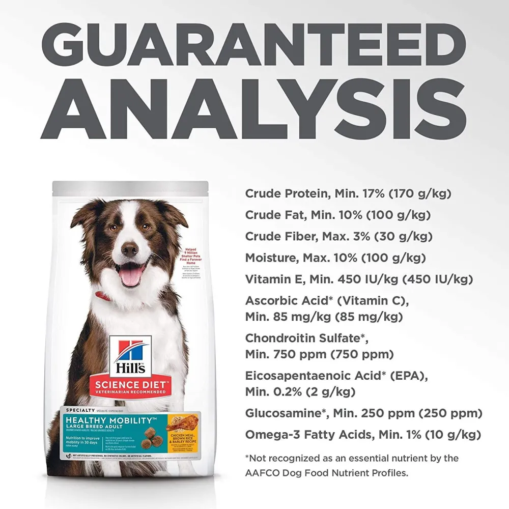 Best Dry Dog Food, Adult, Large Breed, Healthy Mobility for Joint Health, Chicken Meal, Brown Rice & Barley Recipe Food Dry, Wet, Freeze Dried, Etc.