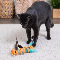 Sale Cat Crazy Coils Spring with Fringe & Feathers Supplies Collars, Scratchers, Toys, Etc.