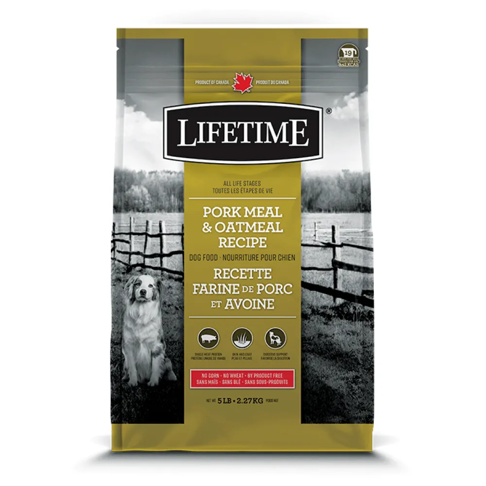 New All Life Stages Dog Food Pork & Oatmeal Food Dry, Wet, Freeze Dried, Etc.