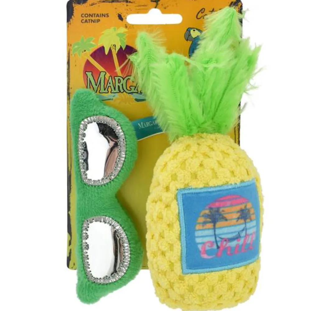 Hot Cat Toy Margaritaville Sunglasses & Pineapple 2 pack Supplies Collars, Scratchers, Toys, Etc.