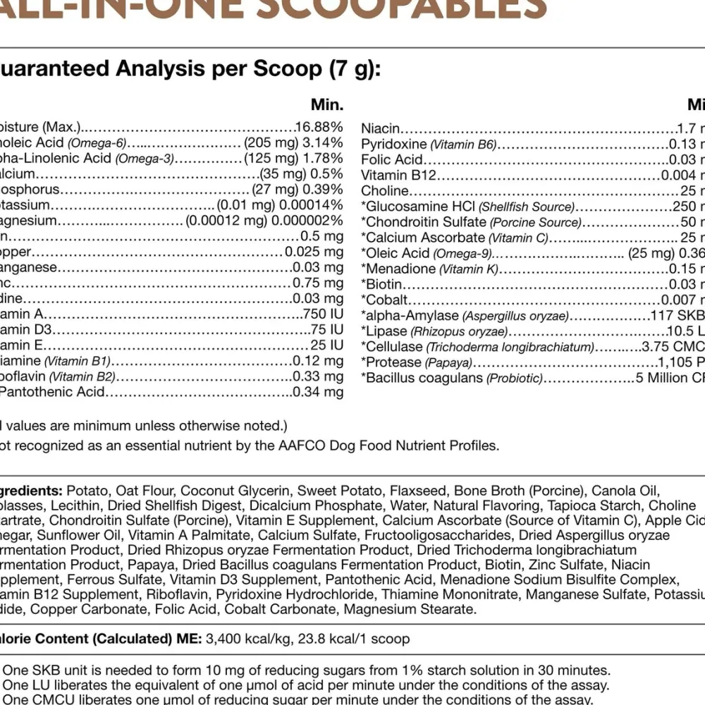 Online Scoopables All-In-One 4-in-1 Support Dog Supplement Supplies Leashes, Collars, Beds, Flea & Tick, Etc.