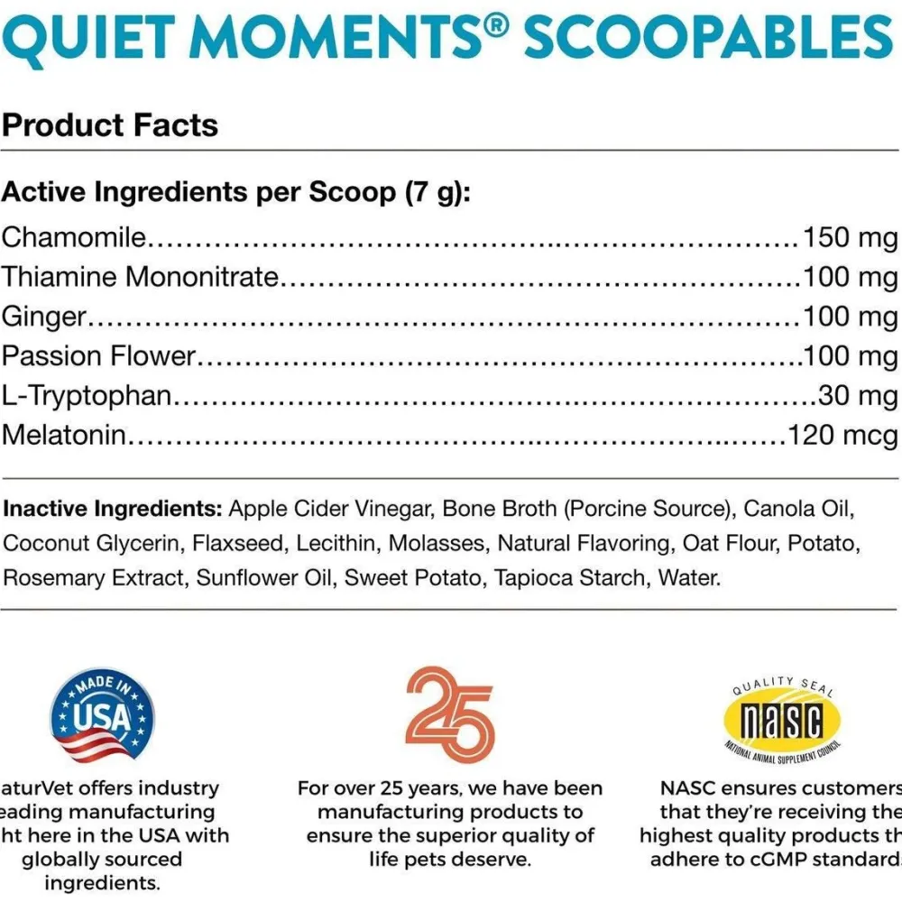 Online Scoopables Quiet Moments Calming Aid Dog Supplement Supplies Leashes, Collars, Beds, Flea & Tick, Etc.