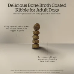 Hot Good Gravy Chicken Coated in Bone Broth for Dogs Food Dry, Wet, Freeze Dried, Etc.