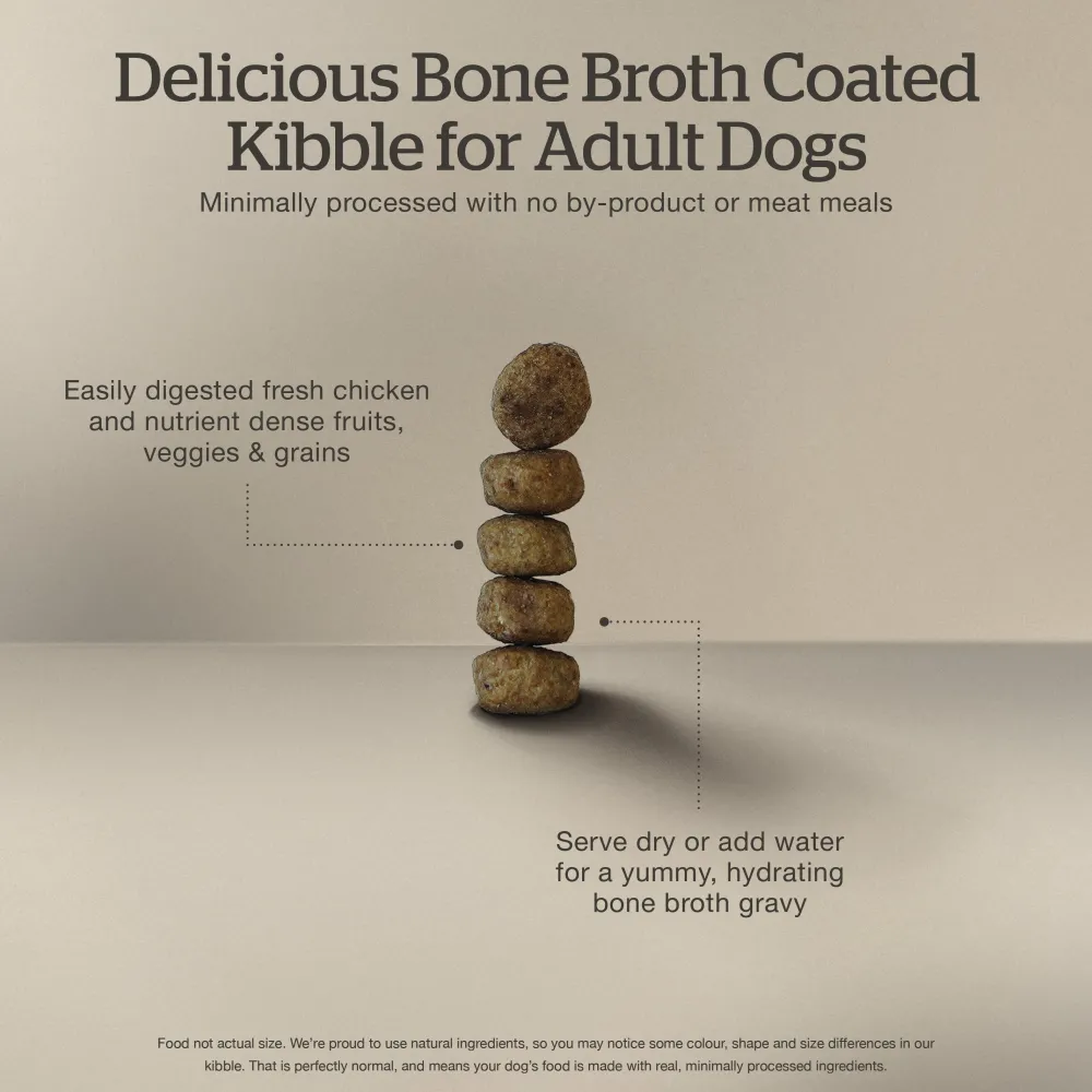 Hot Good Gravy Chicken Coated in Bone Broth for Dogs Food Dry, Wet, Freeze Dried, Etc.