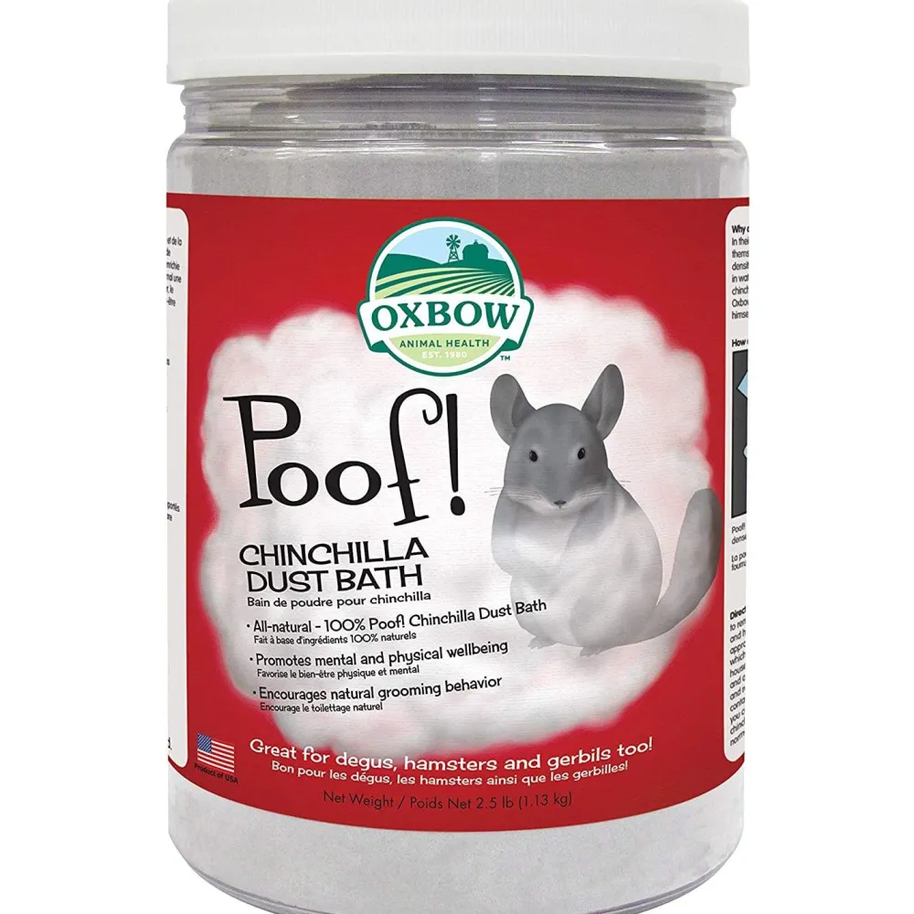 Hot Animal Health Poof! Chinchilla Dust Bath Supplies Leashes, Collars, Beds, Flea & Tick, Etc.