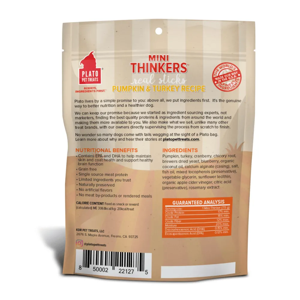 Sale Pet Treats Mini Thinkers Grain Free Pumpkin & Turkey Meat Stick Dog Treats Treats Treats & Chews
