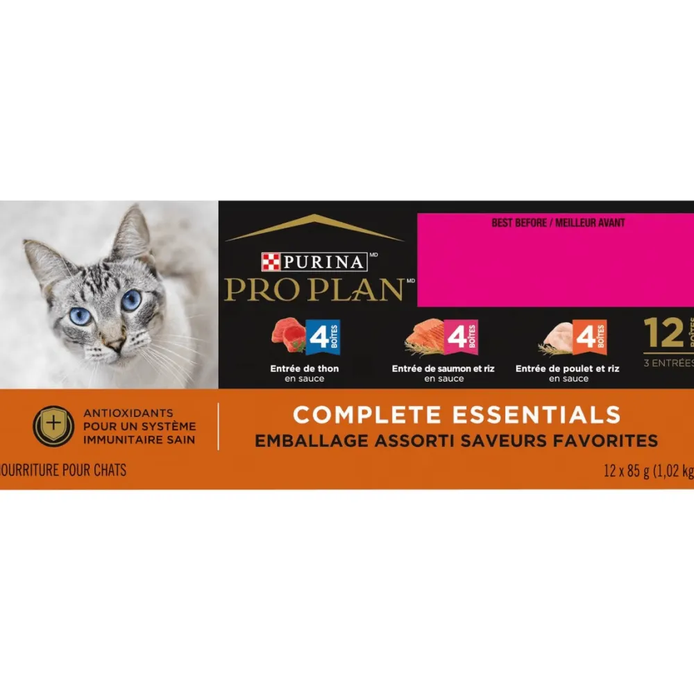 Online Complete Essentials Favourites Tuna Entree, Salmon & Rice Entree, Chicken & Rice Entree Variety Pack Wet Cat Food Wet Food Cans, Pouches, Tetra Paks, Etc.