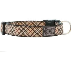 Hot RC Adjustable Dog Collar Pattern Tan Tartan Supplies Leashes, Collars, Beds, Flea & Tick, Etc.