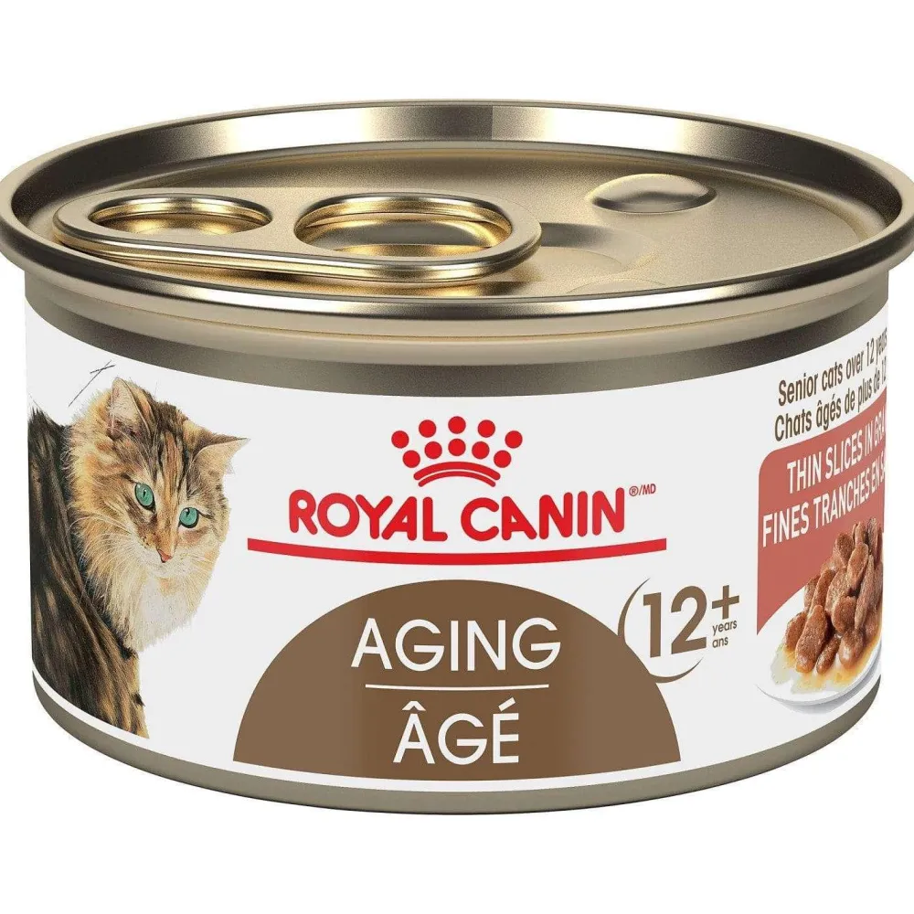 Hot Canned Cat Food Aging 12+ Thin Slices In Gravy Wet Food Cans, Pouches, Tetra Paks, Etc.