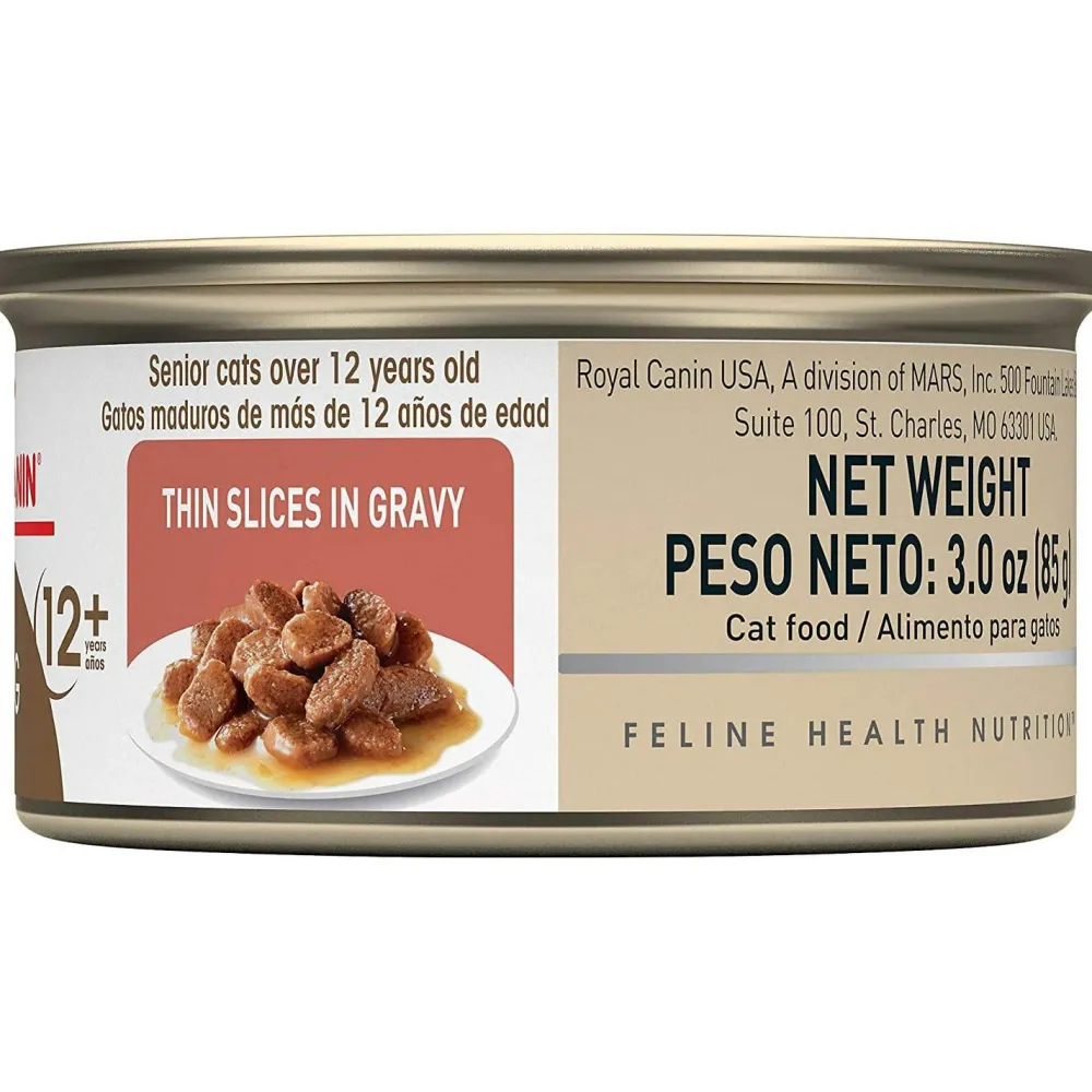 Hot Canned Cat Food Aging 12+ Thin Slices In Gravy Wet Food Cans, Pouches, Tetra Paks, Etc.