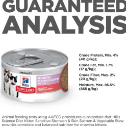 Discount Kitten Canned Sensitive Stomach & Skin Salmon & Vegetable Stew Wet Food Cans, Pouches, Tetra Paks, Etc.