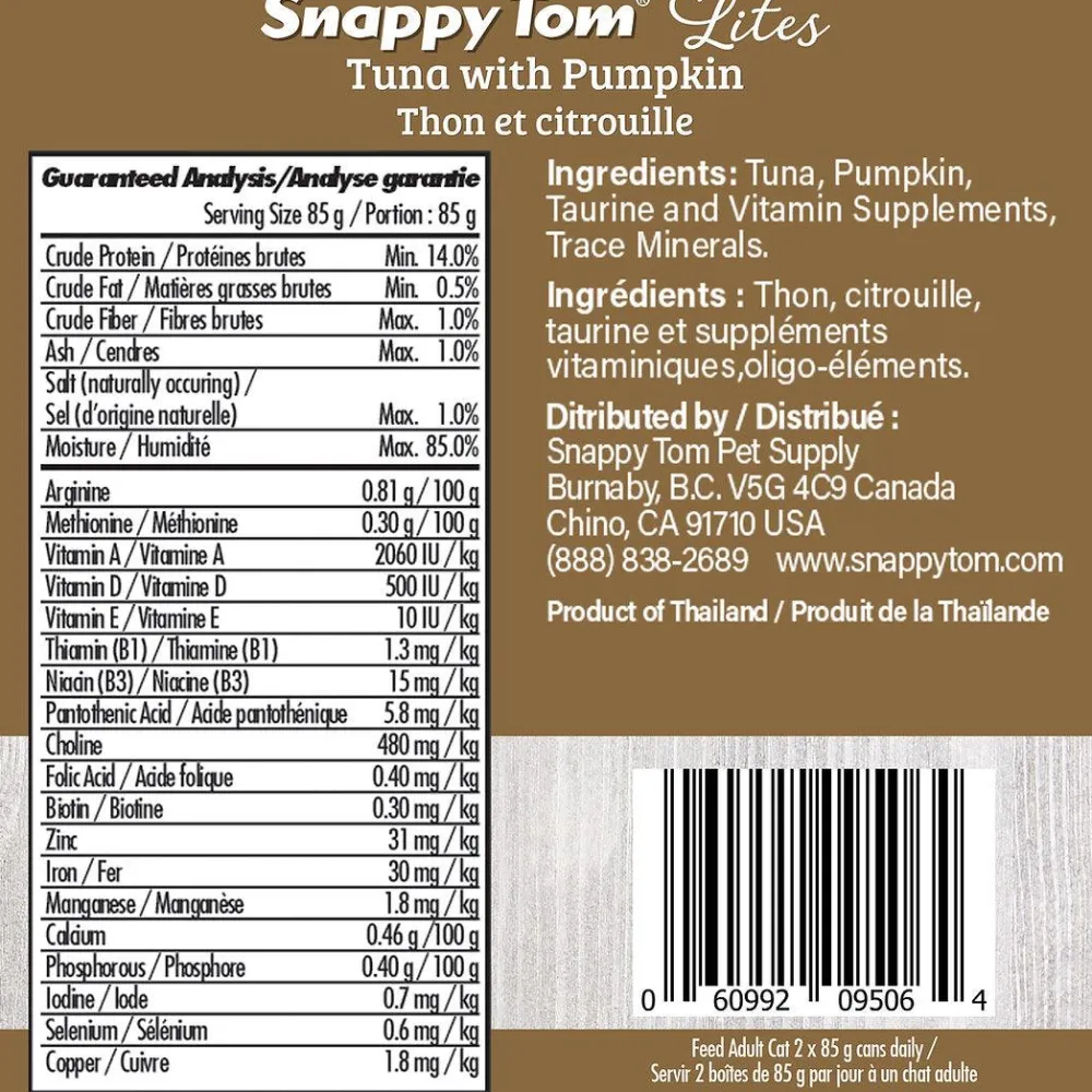 New Wet Cat Food Lites Tuna With Pumpkin Wet Food Cans, Pouches, Tetra Paks, Etc.