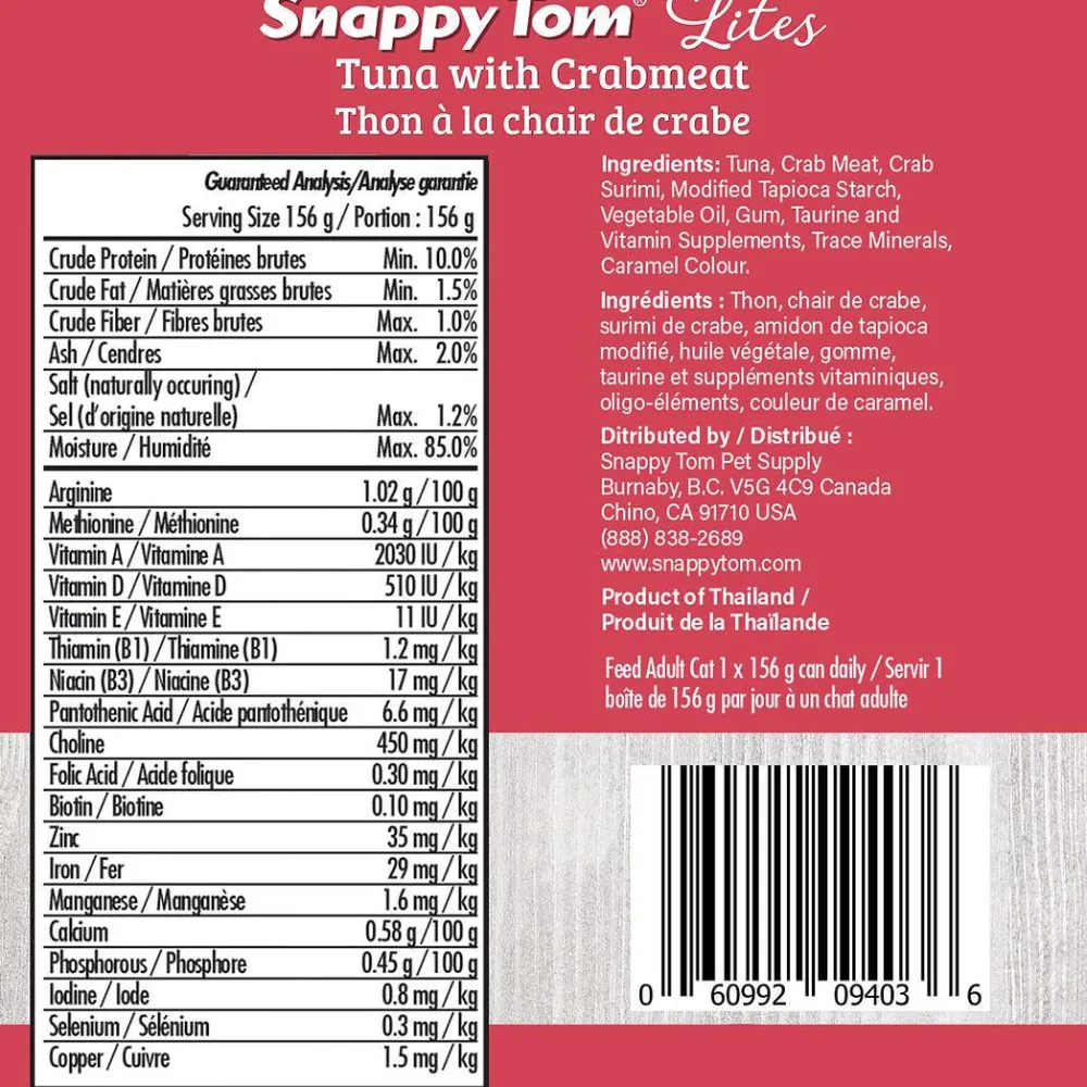 New Wet Cat Food Lites Tuna With Crabmeat Wet Food Cans, Pouches, Tetra Paks, Etc.