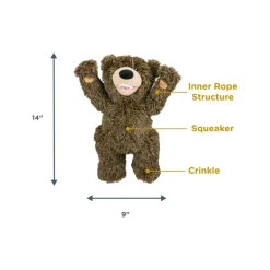 Outlet Plush Grizzly With Squeaker & Interior Rope Supplies Leashes, Collars, Beds, Flea & Tick, Etc. | Toys Interactive, Plush, Etc.